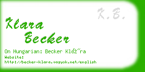 klara becker business card